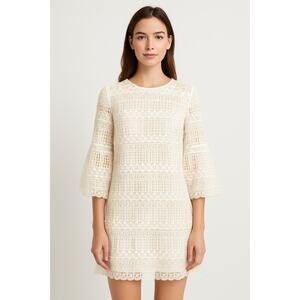 Laundry by Shelli Segel White Crochet Dress Size 2 NWT Boho